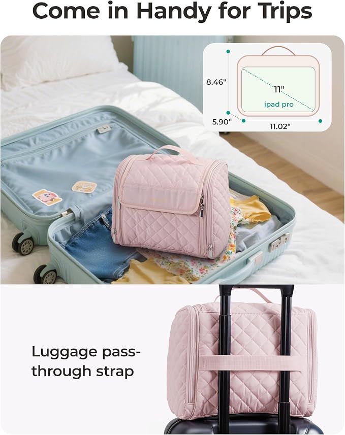 BAGSMART Travel Toiletry Bag, Large Capacity Cosmetic Bags - Image 6