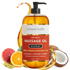 Natural Nourishing Citrus & Coconut Massage Oil- Smooth Glide, Non Greasy by Cosmetasa
