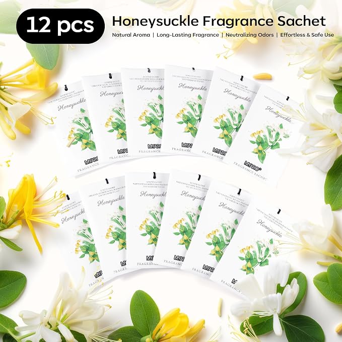 MYARO 12 Packs Honeysuckle Scented Sachets - Image 6