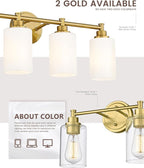 FEMILA Champagne Gold Bathroom Vanity Light, 2-Light Vanity Lighting fixtures - Image 7
