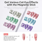 modelones Cat Eye Gel Nail Polish 6 Colors Red Green Silver Purple Blue Glitter - Image 2