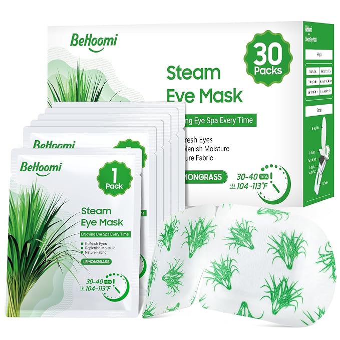 BeHoomi 30Packs Steam Eye Mask, Heated Eye Mask Warm Compress by BeHoomi