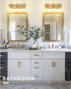 Bathroom Light Fixtures Over Mirror, 3-Light Brushed Gold Vanity Light - Image 4