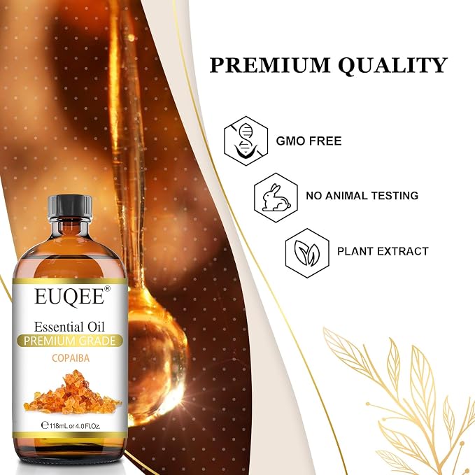 EUQEE Copaiba Essential Oil 118 ml Pure Copaiba Oil Essential Oil - Image 3