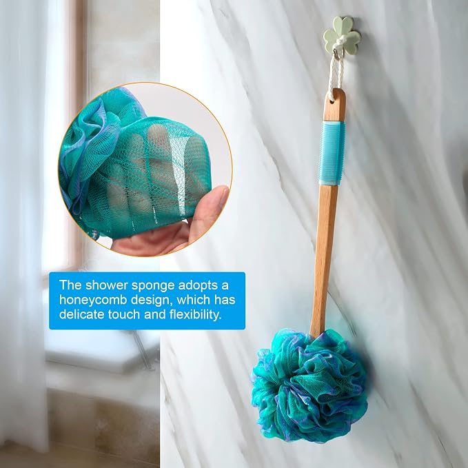 AmazerBath Shower Sponge Loofah Back Scrubber, PE Soft Mesh Loofah Body Scrubber - Image 6