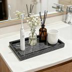 Pure Natural Marble Tray for Bathroom, Sink. Cosmetics, toiletries, etc. can be - Image 5