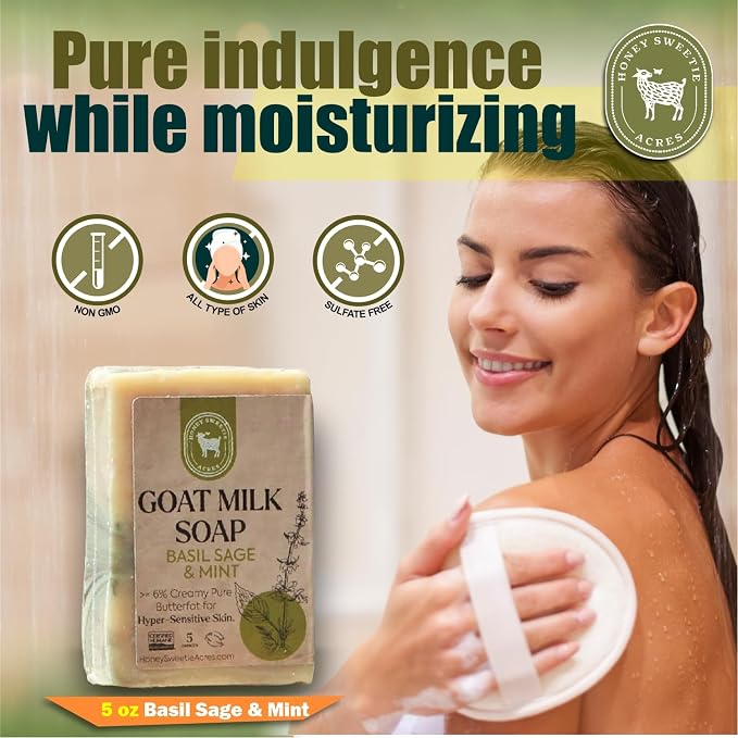 Honey Sweetie Acres Basil, Sage & MInt Goat Milk Soap - Image 4