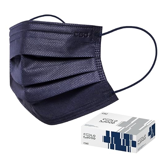 CSD Colo 30 Pcs Navy Blue Disposable Face Masks, 3 Ply Adult Mask by CSD