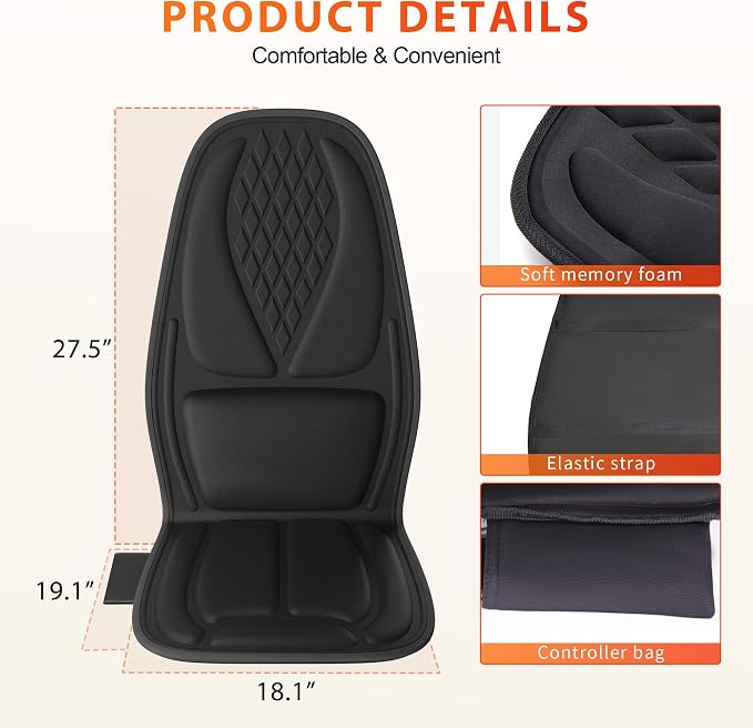 Back Massager for Chair, Massage Chair Pad Helps Relax Muscle and Relieve Pain - Image 5