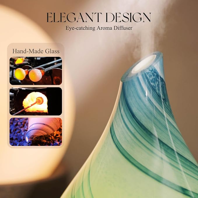 Porseme 150ml Essential Oil Diffuser Glass Color Changing Aroma Air Diffusers - Image 5