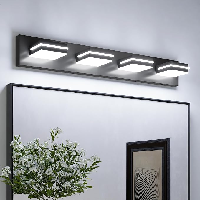 VOLISUN Modern 30-Inch Black Bathroom Vanity Light Fixtures, Cool White LED - Image 6