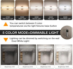 Bathroom Vanity Light Brushed Nickel Square LED 24 inch 14W 4000K Natural White - Image 2