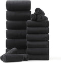 18 Piece Family Bath Towel Set Include 6 Bath Towels, 6 Hand Towels and 6 by Hailea