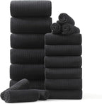 18 Piece Family Bath Towel Set Include 6 Bath Towels, 6 Hand Towels and 6 by Hailea