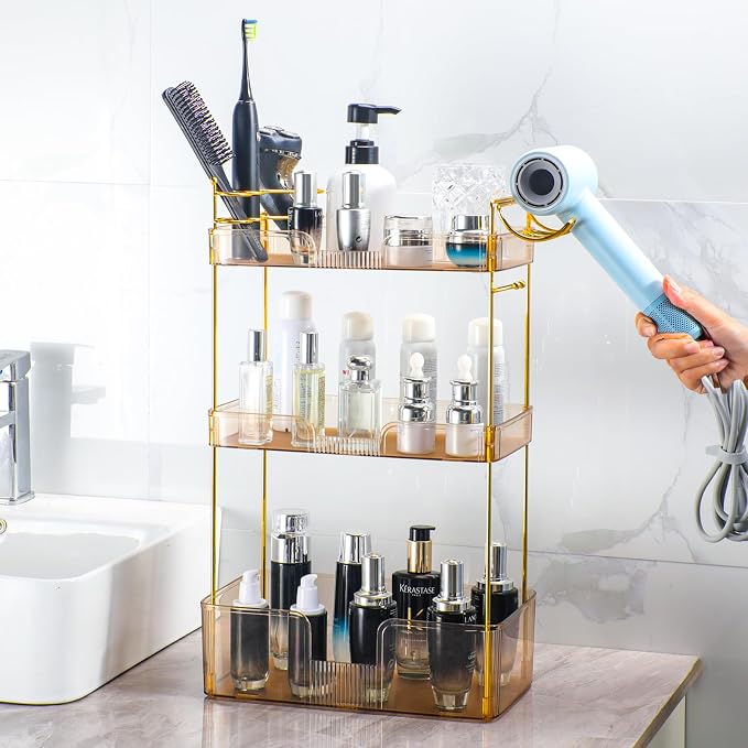 Akinbas 3 Tier Bathroom Organizer Countertop Makeup Perfume Tray Skincare - Image 6