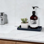 Silicone Bathroom Tray Small Vanity Organizer Rectangle Sink Caddy Sponge - Image 2