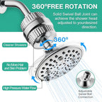 Cobbe 6-Setting High Pressure Filtered Shower Head Combo, Detachable Rain - Image 7