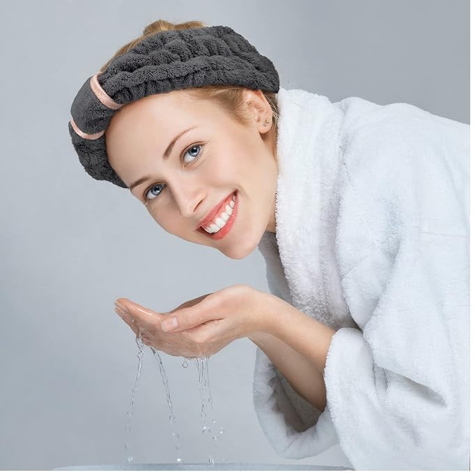 WILLBOND 4 Pack Microfiber Headbands Spa Facial Headbands Makeup Head bands - Image 3
