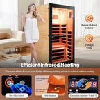 OUTEXER Sauna One Person Infrared Saunas Room Chilean Pine Wood 1050W Dry - Image 4