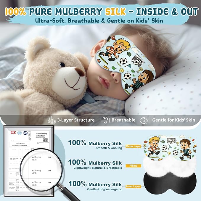 Kids Sleep Mask – 100% Mulberry Silk Eye Mask - Image 2
