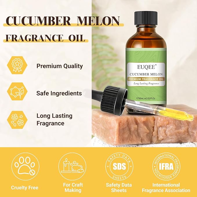 EUQEE Cucumber Melon Fragrance Oil, Premium Cucumber Melon Essential Oil 2.02 - Image 3