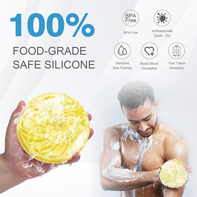 Upgraded Version Silicones Body Scrubber, Double-Sided Design Body Brush - Image 2