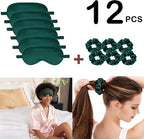 12Pcs Silk Sleep Masks Satin Eye Mask Silky Eyes Cover Blindfold Eyeshade Hair - Image 2
