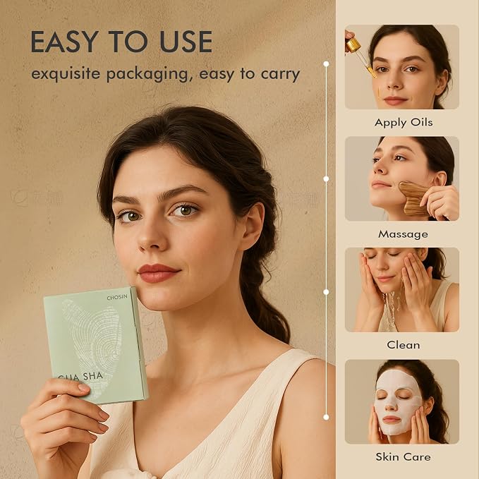 CHOSIN Gua Sha Tool for Face & Body: Face Massager Tool for Lymphatic Drainage - Image 7
