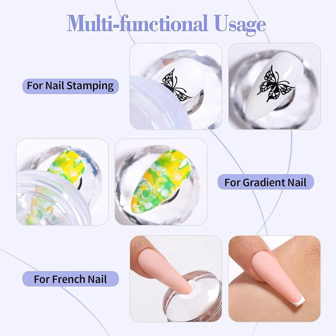 Born Pretty French Tip Nail Stamp, Silicone Stamping Long & Short Jelly Stamper - Image 6