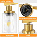 3 Light Gold Bathroom Light Fixtures, Bathroom Vanity Light Over Mirror - Image 4
