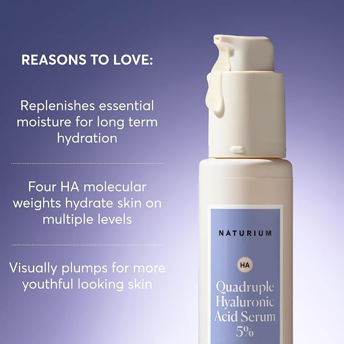Naturium Quadruple Hyaluronic Acid Serum 5%, Hydrating & Plumping Face Serum - Image 3