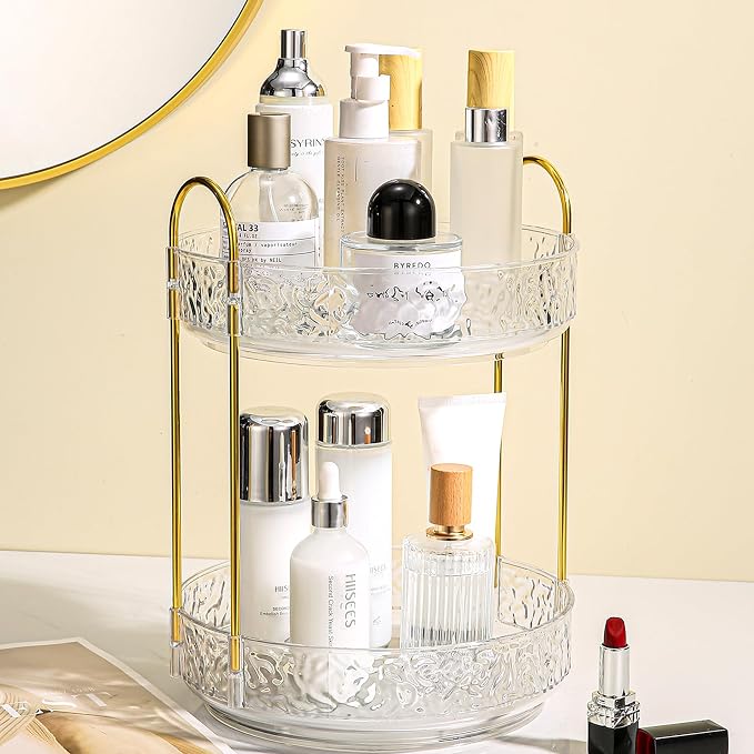 Fangoo 3 Tiers Clear Rotating Makeup Organizer by Fangoo