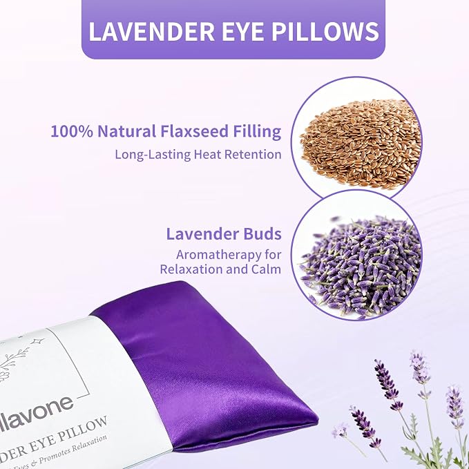 Lavender Weighted Eye Pillow for Relaxation, Lavender Eye Mask - Image 2