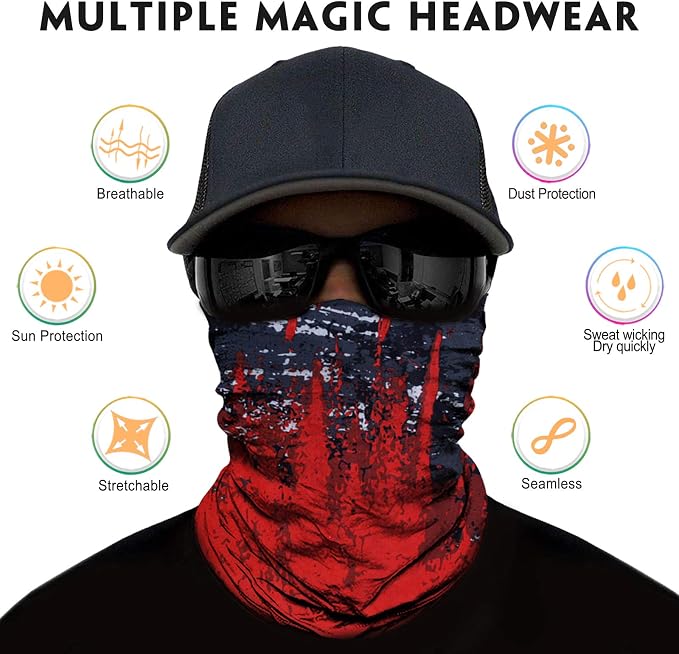 Venswell Neck Gaiter Face Mask Men Women, Seamless Bandana Rave Face Cover - Image 2