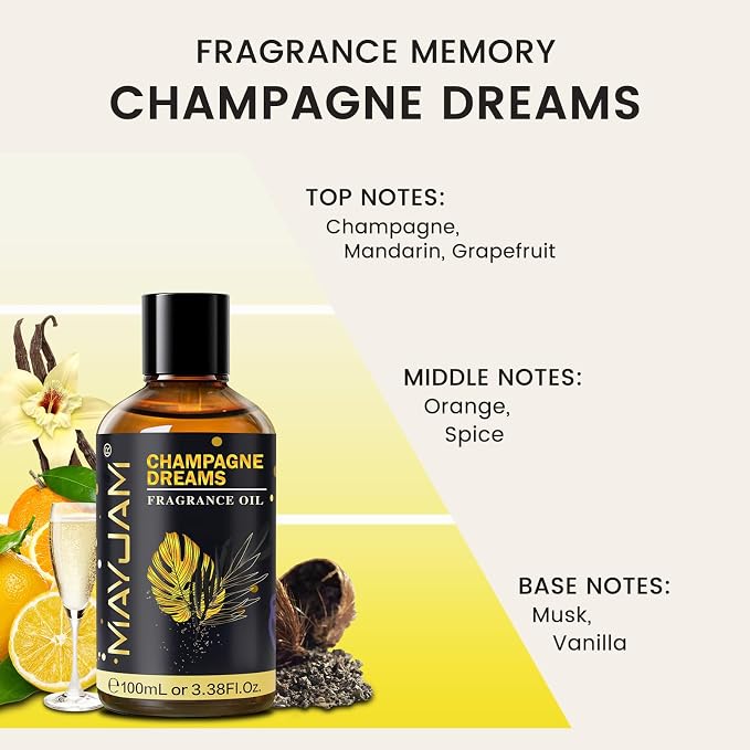 Champagne Dreams Fragrance Oil Essential Oil, MAYJAM 3.38FL.OZ Champagne Dreams - Image 4