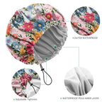2 PCS Shower Cap Waterproof Double Layer Elastic Adjustable Reusable Hair Bath - Image 3