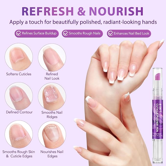 4-in-1 Cuticle Oil Pen for Nails, Nail Cuticle Polishing & Remover Tool - Image 4