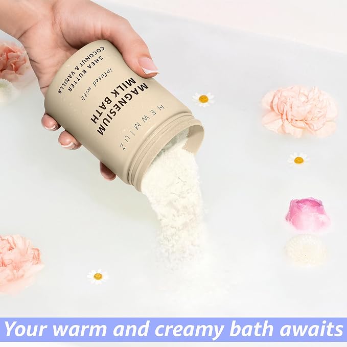 Creamy Magnesium Milk Bath Soak Powder Moisturize Soften Skin Coconut Vanilla - Image 6