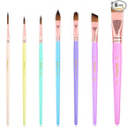 Nicpro 7pcs Face Paint Brush Set, Aesthetic Pastel Artist Paintbrushes by Nicpro