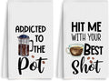 2PCS Coffee Kitchen Towels, Funny Farmhouse Rustic Reusable Absorbent Waffle by Unknown