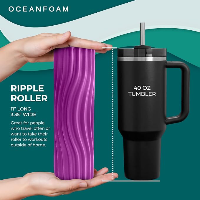 Oceanfoam Ripple Travel Foam Roller Firm Mini Foam Roller - Image 2