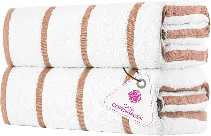 CASA COPENHAGEN Cabana Pool 2Pcs 100% Egyptian Cotton XL Designer Bathsheet by CASACOPENHAGEN