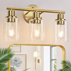 3-Light Gold Bathroom Light Fixtures, Modern Bathroom Vanity Light by Zarbitta