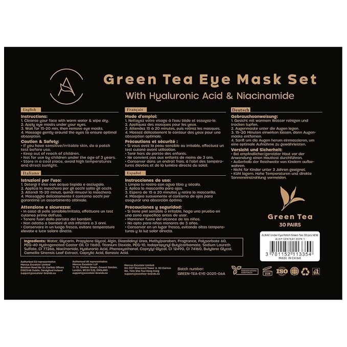 AURAE Green Tea Under Eye Patches - Image 8