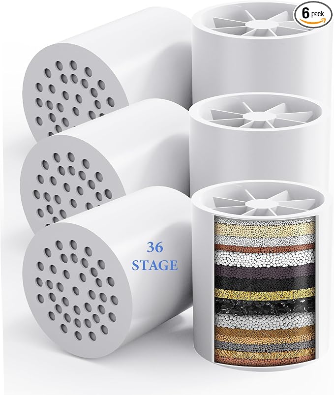 6 Pack 30 Stage Universal Shower Filter Replacement Cartridge -Removes Chlorine by VeoryFly