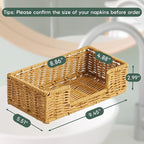 Napkin Holder for Bathroom, Woven Wicker Synthetic Rattan Guest Towel Holder - Image 2