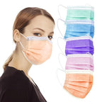 Borje Multicolor Disposable Face Masks 100 Pcs 5 Colors Face Mask 3 Ply by Borje