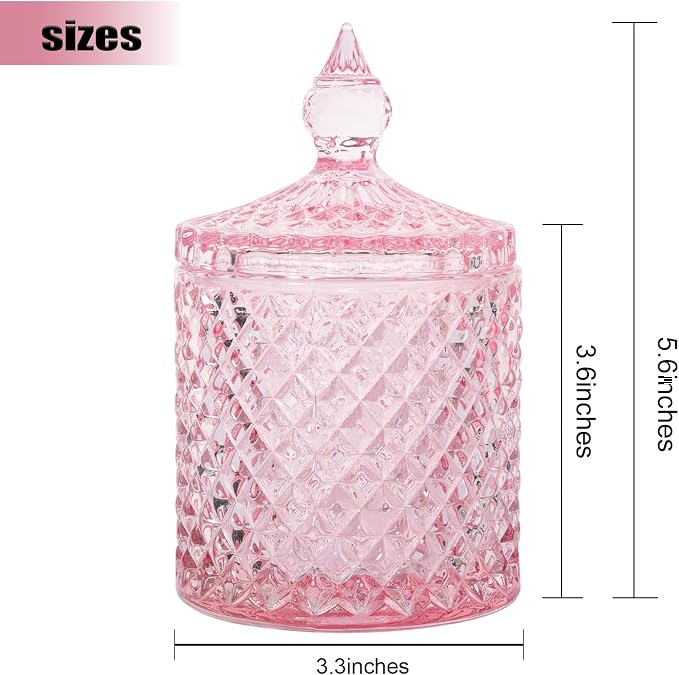 2 Pack Qtip Holder Thick Glass Apothecary Jars - Image 4