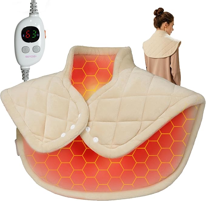 GOTCOZY Heating pad for Neck and Shoulders Pain Relief-Heat Wrap pad by EASYTOCHOOSEEASYTOLOVE