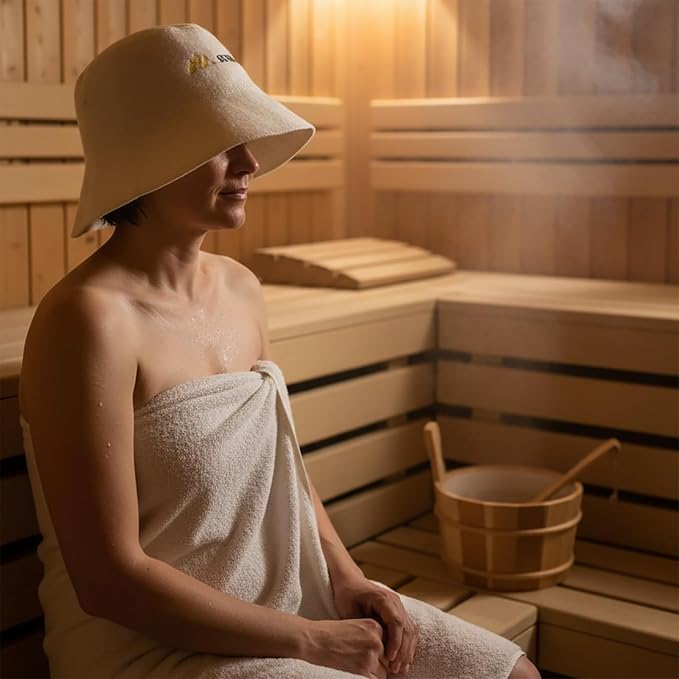 100% Wool Sauna Hat, Natural Felt Heat-Resistant Cap - Image 3